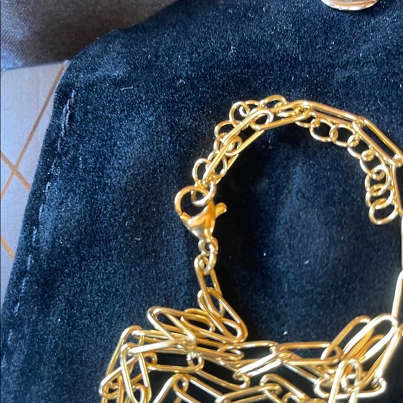 NWT Gold Plated Lock chain necklace - Picture 3 of 3